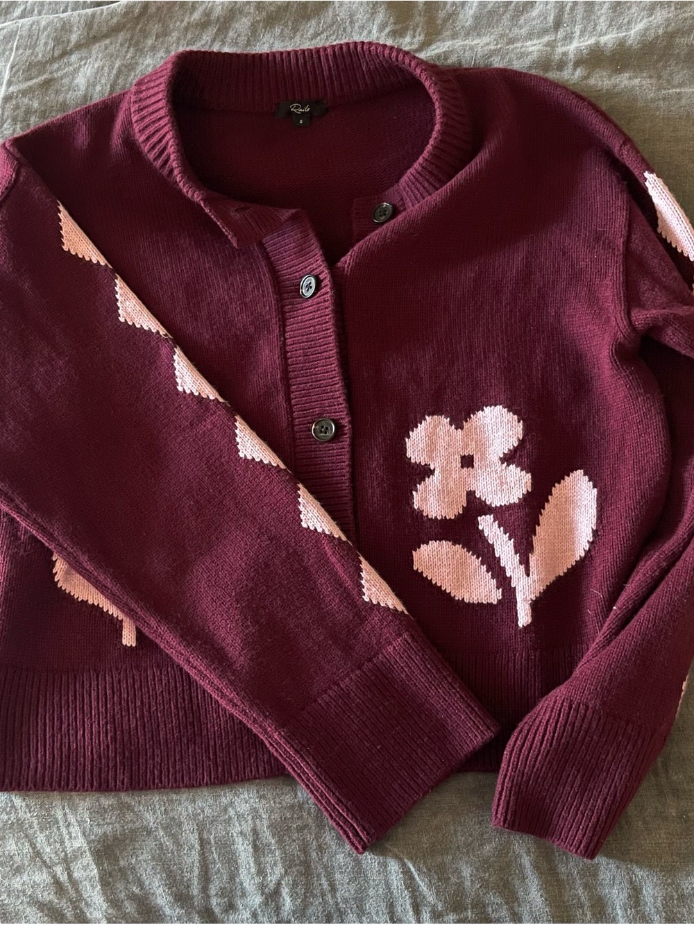 Rails Women's Floral Crewneck Cardigan Sweater